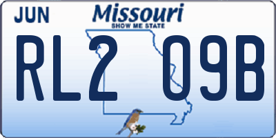 MO license plate RL2O9B