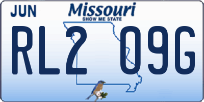 MO license plate RL2O9G