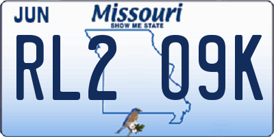 MO license plate RL2O9K