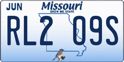 MO license plate RL2O9S
