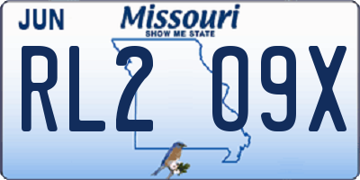 MO license plate RL2O9X