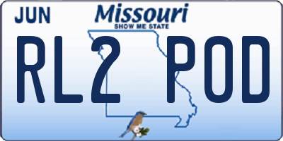MO license plate RL2P0D