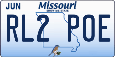 MO license plate RL2P0E