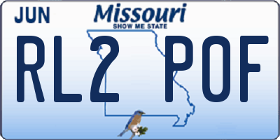 MO license plate RL2P0F