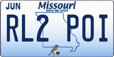 MO license plate RL2P0I