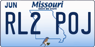 MO license plate RL2P0J