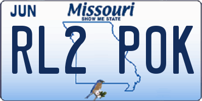 MO license plate RL2P0K