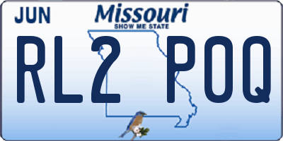 MO license plate RL2P0Q