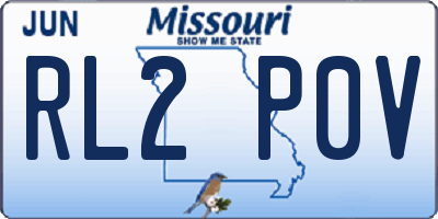 MO license plate RL2P0V