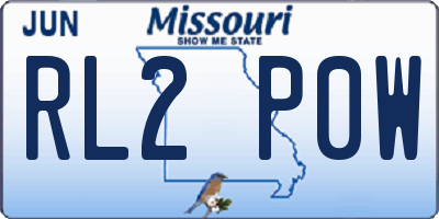 MO license plate RL2P0W