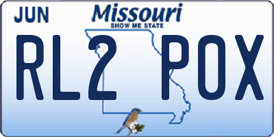 MO license plate RL2P0X