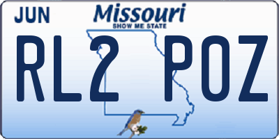 MO license plate RL2P0Z