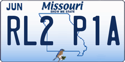 MO license plate RL2P1A