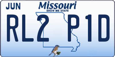 MO license plate RL2P1D