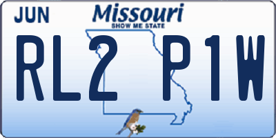 MO license plate RL2P1W