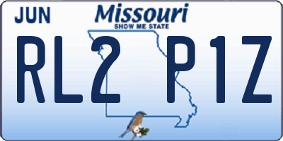 MO license plate RL2P1Z