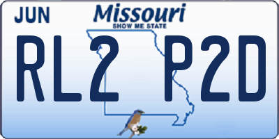 MO license plate RL2P2D