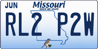 MO license plate RL2P2W