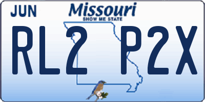 MO license plate RL2P2X