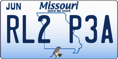 MO license plate RL2P3A