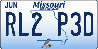 MO license plate RL2P3D