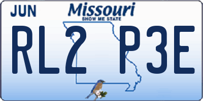 MO license plate RL2P3E