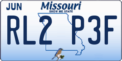 MO license plate RL2P3F
