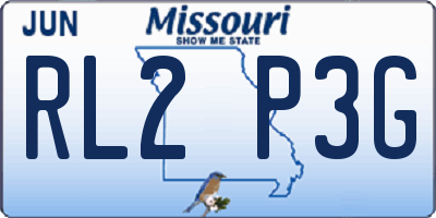 MO license plate RL2P3G