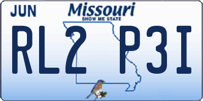 MO license plate RL2P3I