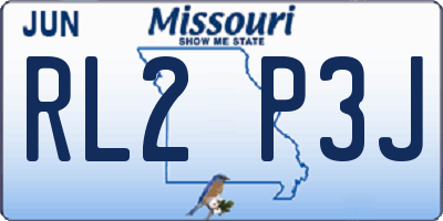 MO license plate RL2P3J