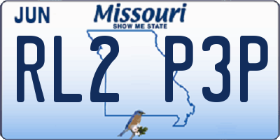 MO license plate RL2P3P