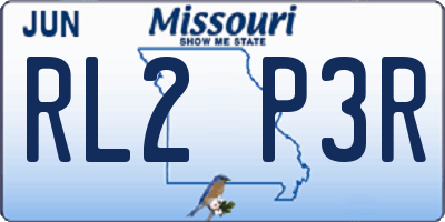 MO license plate RL2P3R