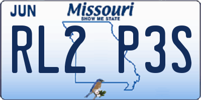 MO license plate RL2P3S