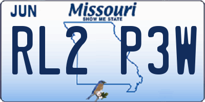 MO license plate RL2P3W