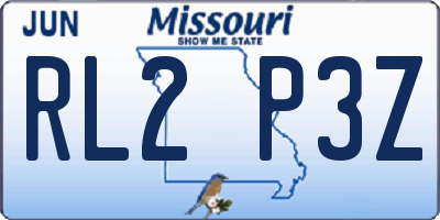 MO license plate RL2P3Z