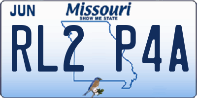 MO license plate RL2P4A