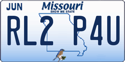 MO license plate RL2P4U