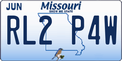MO license plate RL2P4W