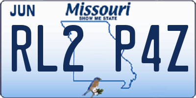 MO license plate RL2P4Z