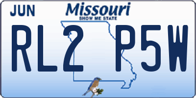 MO license plate RL2P5W