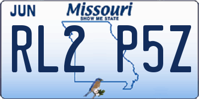 MO license plate RL2P5Z
