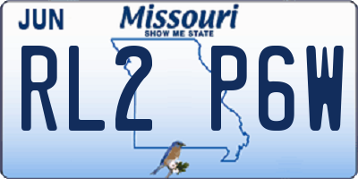 MO license plate RL2P6W