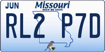 MO license plate RL2P7D