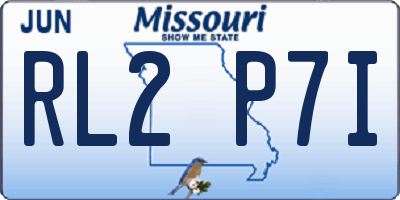 MO license plate RL2P7I