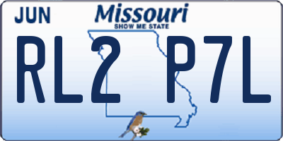 MO license plate RL2P7L