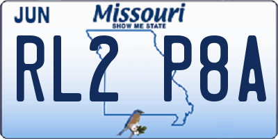 MO license plate RL2P8A