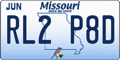 MO license plate RL2P8D