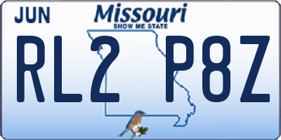 MO license plate RL2P8Z