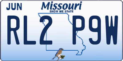 MO license plate RL2P9W