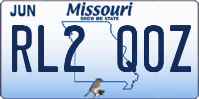 MO license plate RL2Q0Z
